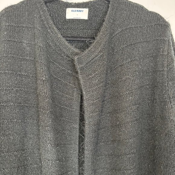 Old Navy Black Open Front Patch Pocket Cardigan Coat - L - Picture 4 of 10